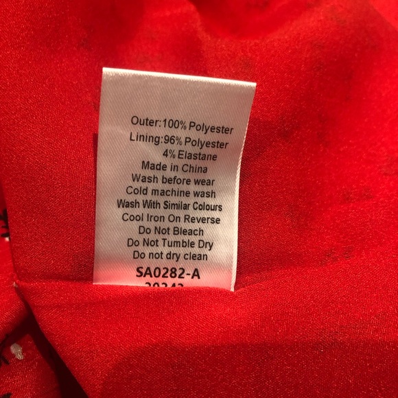 BNWT Savel Red Floral Long-sleeved Amelia Mini Dress size 12 - Picture 11 of 11